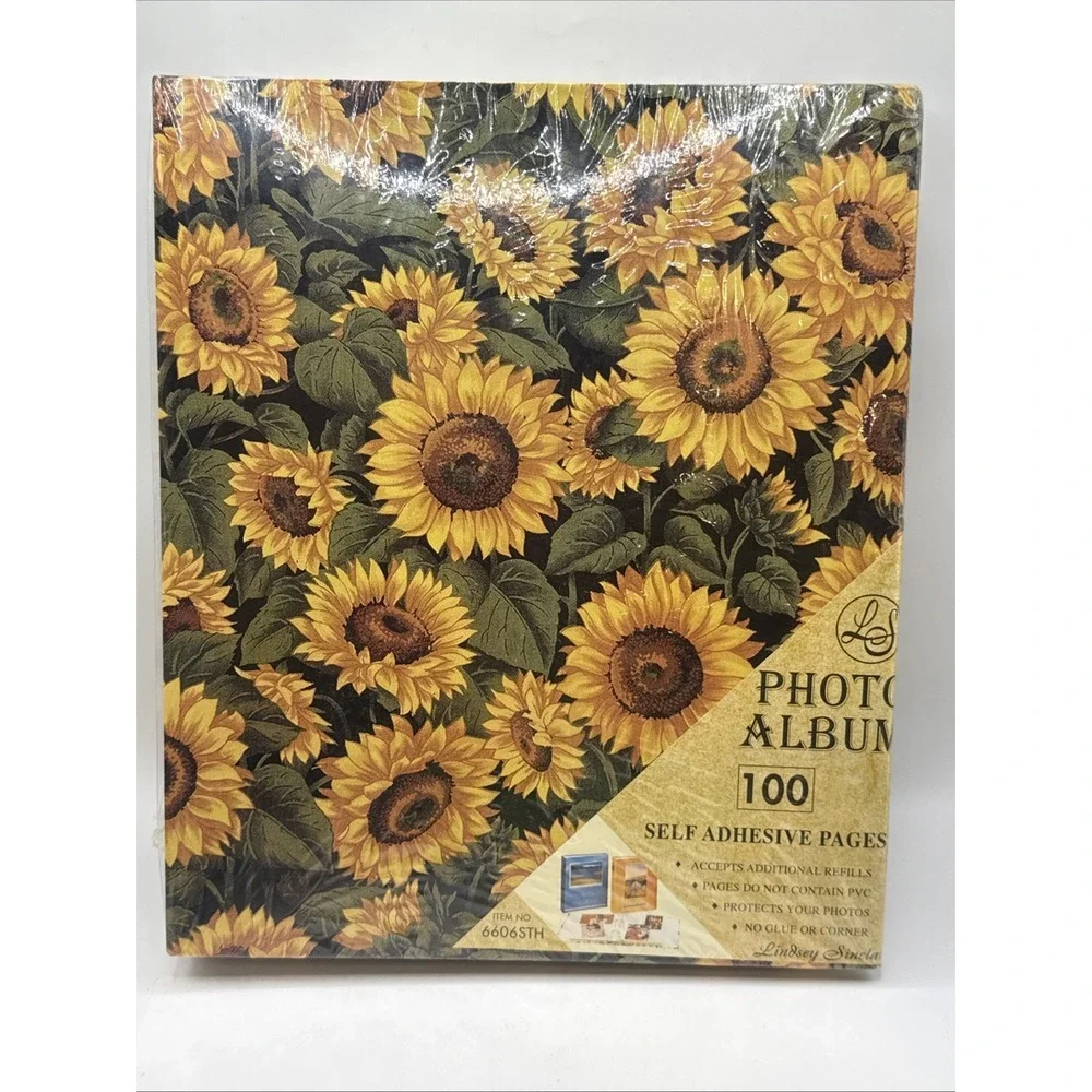 Vintage 1990's Magnetic Self-Stick 3-Ring Photo Album 100 Pages Floral Sealed